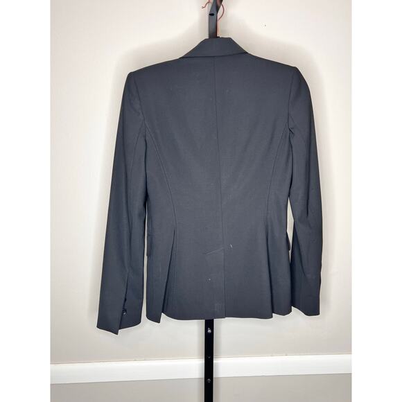 Theory Wool Luxury Blazer Black Tailored One Button Jacket Size 2 - Picture 3 of 7